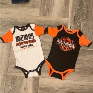 NWOT Baby boy Harley Davison onesie set